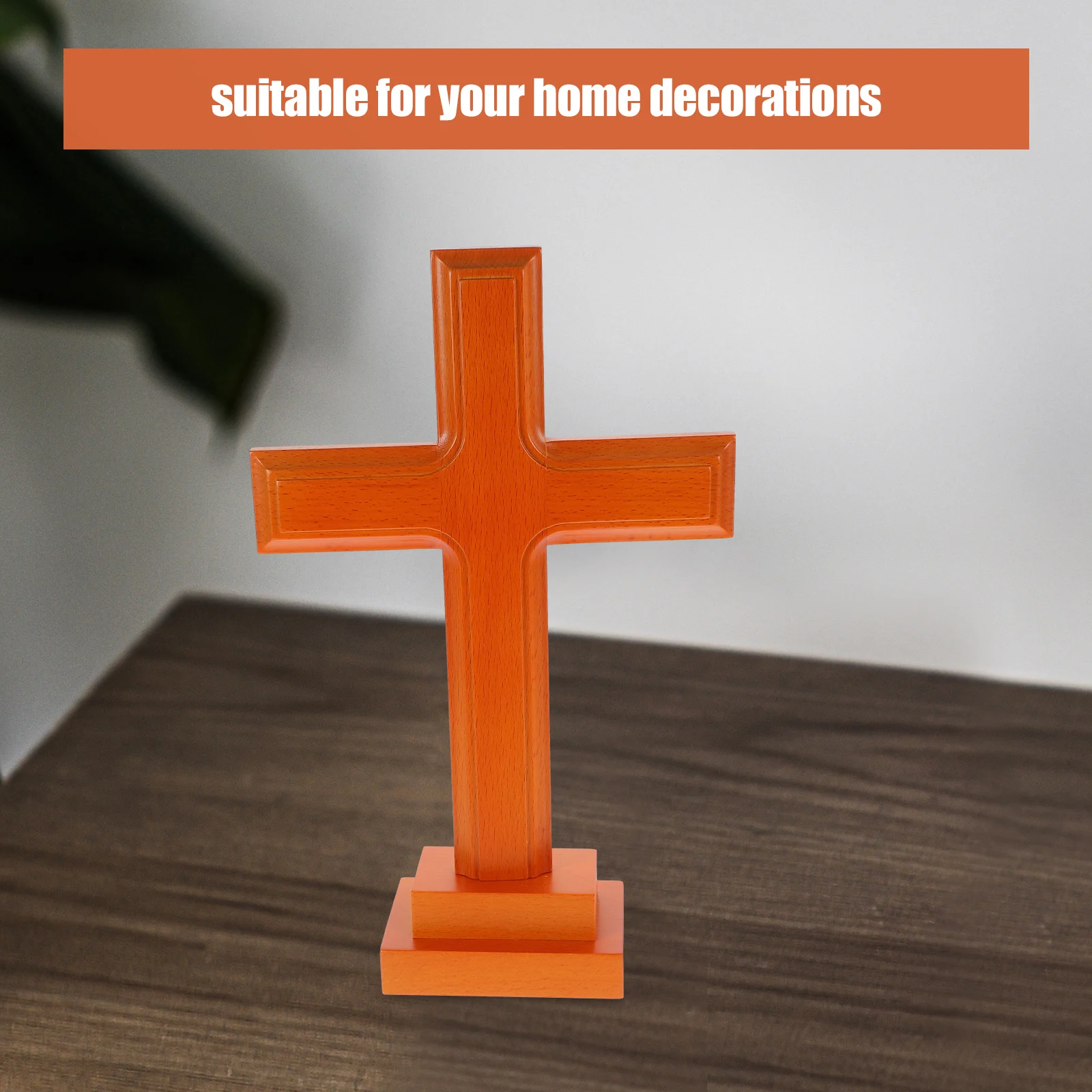 

Wooden Cross Desktop Ornament Decorative Standing Cross for Home Office Bedroom Rustic Wall Art Religious Decor Collection