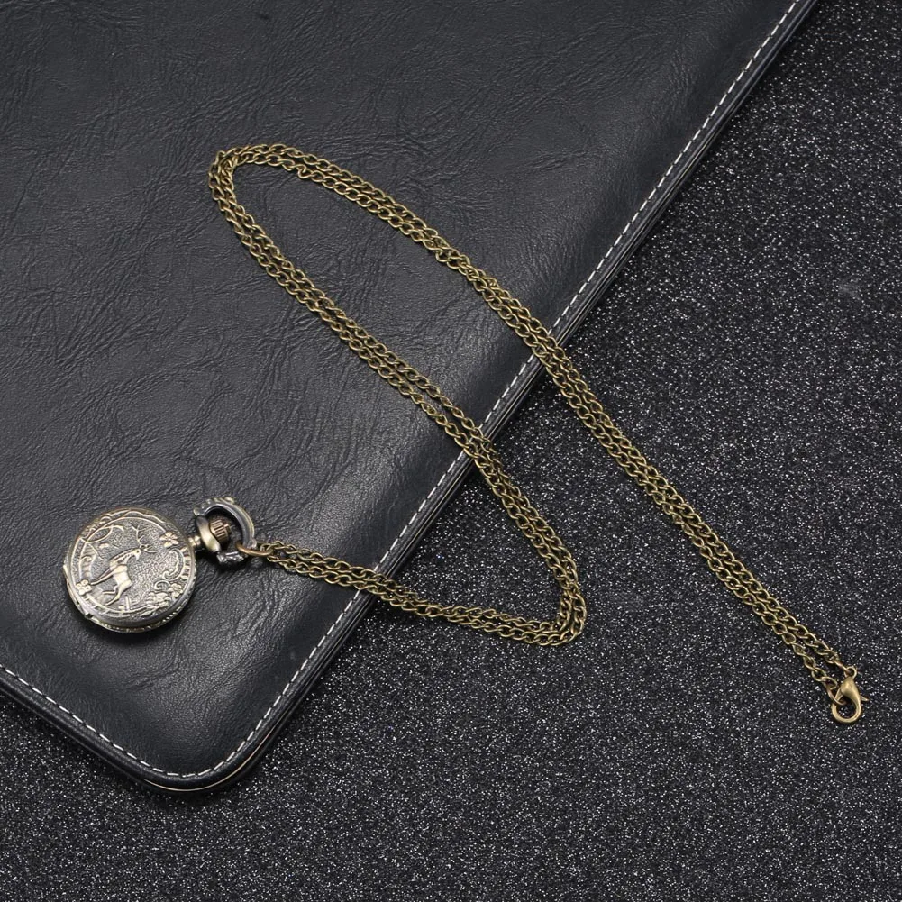 ساعة جيب رومانية عتيقة بسلسلة ، سحر منحوت ومجوف ، أنماط أزياء عتيقة ، هدايا للعائلة والأصدقاء ، جديد ، 15 #4