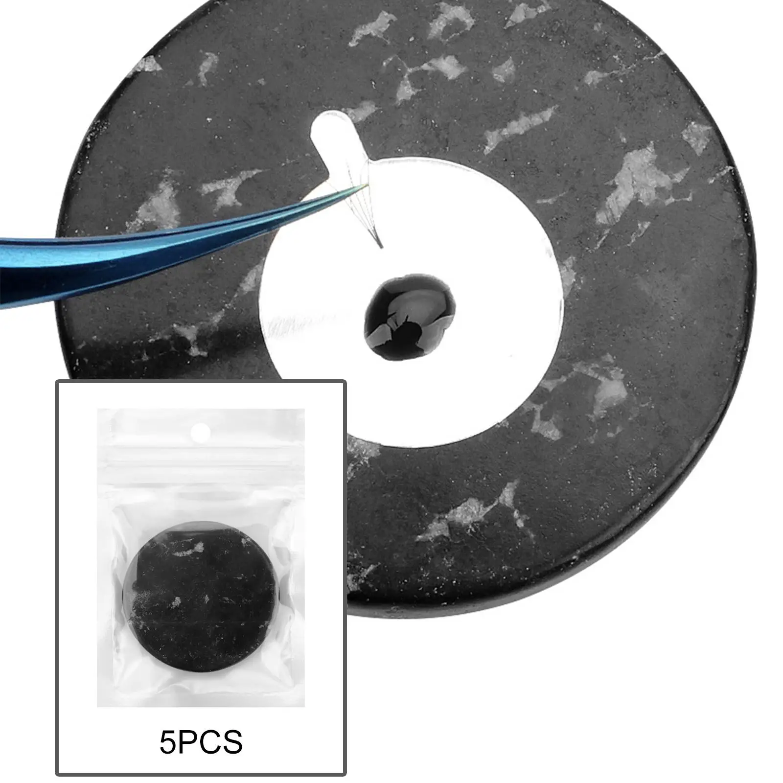 Jade Stone Eyelash Glue Holder Pad Black Mini Pallet Reusable Lash Base Cosmetic Tool for Eyelash Kits