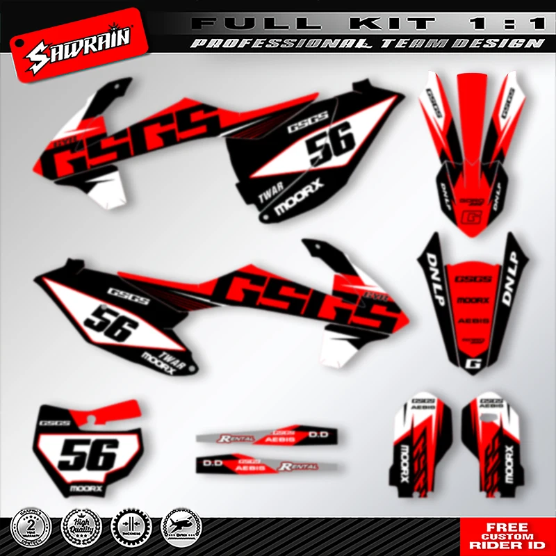 Sawrain Motorcycle Graphics Background Decals Stickers Protect Kits for GASGAS MC85 2021 2022 003