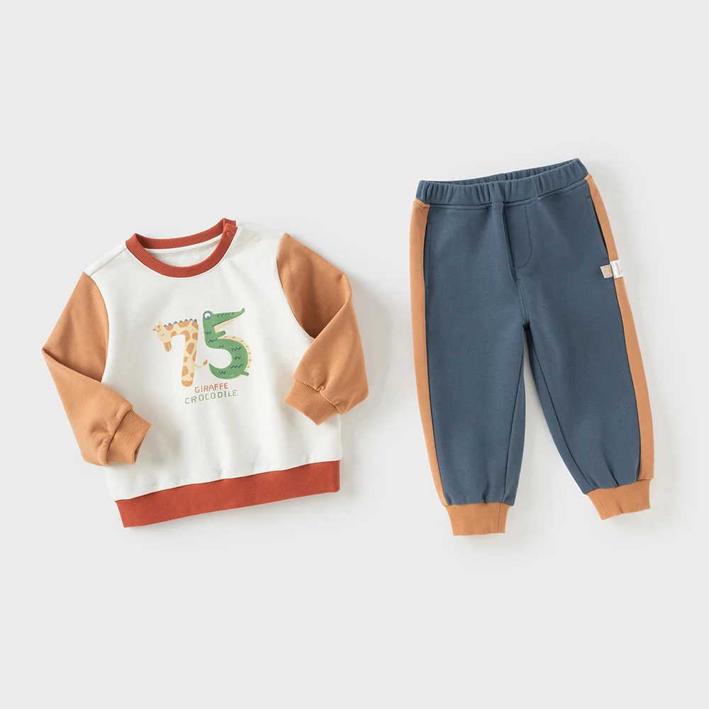 Dave Bella Kids Autumn Spring Knitted Sweatshirt Trousers Suits Boys Pullover+Pant 2Pcs Sets Casual Tracksuits Cloth DB3252510
