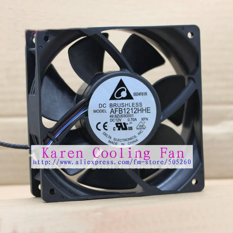 

New original Delta AFB1212HHE XFN 12cm 12V 0.70A 120*120*38MM 12CM 4 Lines Projector cooling fan