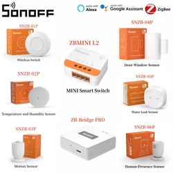 SONOFF SNZB-01P SNZB-02P SNZB-03P SNZB-04P SNZB-05P SNZB-06P ZBMINI L2 Zigbee BRidge PRO Módulo de hogar inteligente compatible con Alexa Google