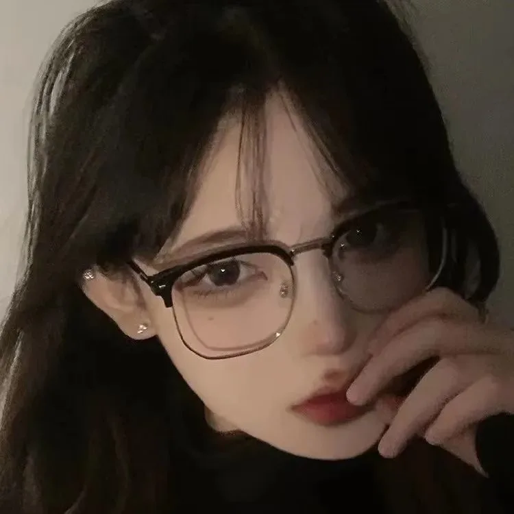 Simple Semi Rimless Anti Blue Light Blocking Glasses Men Square Ray Filter Eyeglasses Big Frame Women Computer Goggle Spectacles