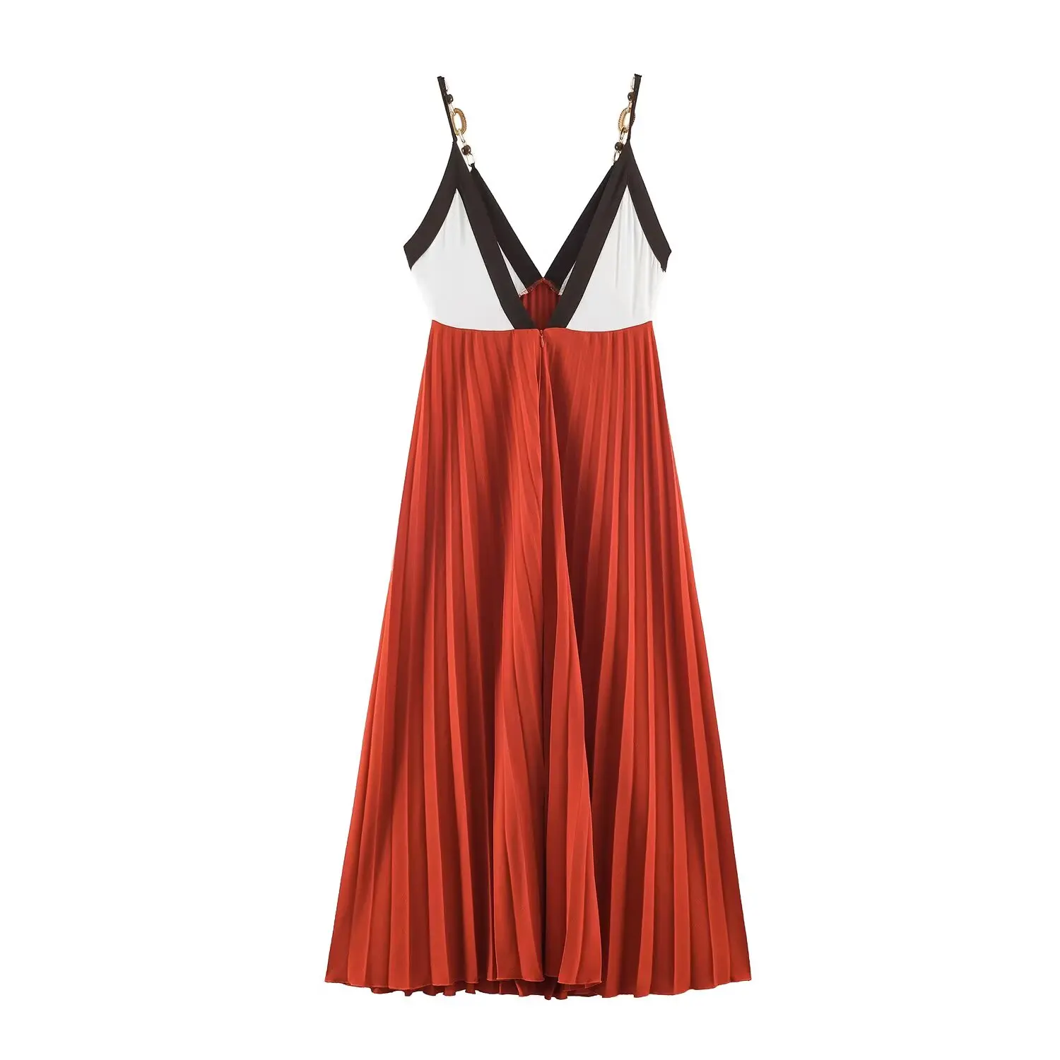 KLKXMYT Elegantes Damen-Perlenkleid Langes Plissiertes Ärmelloses Rückenfreies Sexy Midikleid Weibliches Abendkleid für Partys – Detail 4