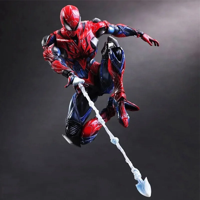 Play Arts Kai Spider-Man Suit Figura de acción articulada Modelo coleccionable Regalo premium para fanáticos de adultos Estatua de exhibición con licencia