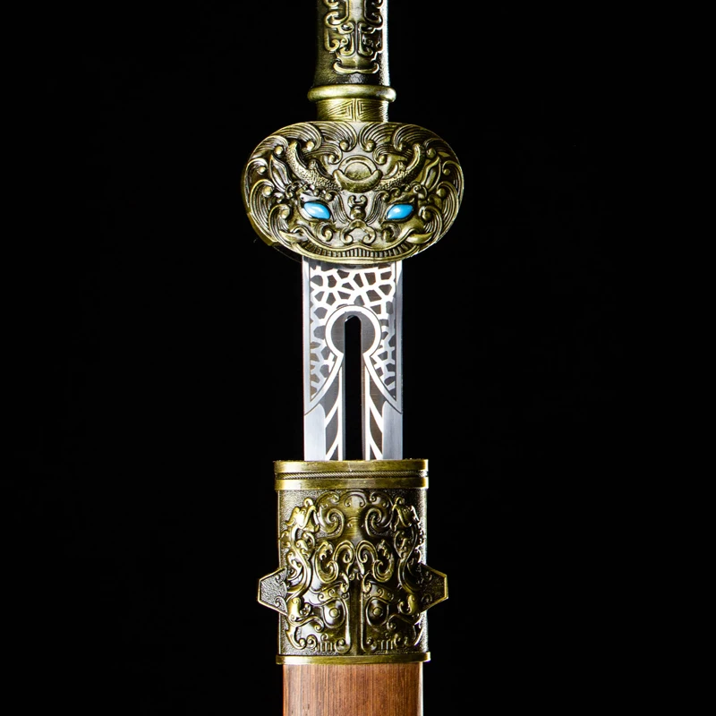 Medieval Han Sword High Manganese Steel Blade Real Full Tang Sharp Ready Battle Metal Handle Dragon Swords Kongfu Weapons Katana - view 2