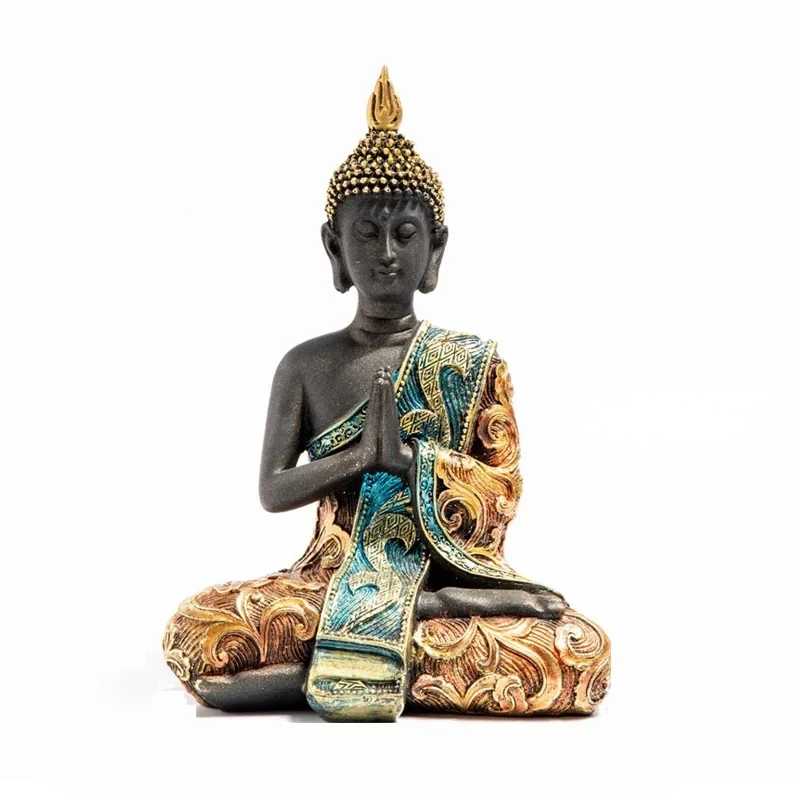 

Buddha Statue Large Thailand Buda Buddha Sculpture Green Resin Hand Made Buddhism Hindu Fengshui Figurine Meditation Home Decor