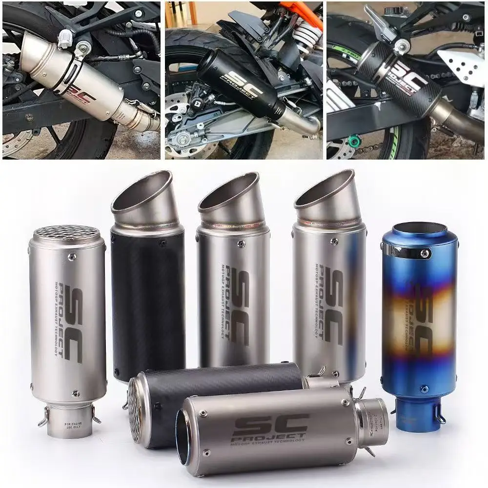 Universal 51MM/60MM Motorcycle Exhaust Pipe Muffler With DB Killer For Z900 Z400 Ninja200/350 250SR R6 R1 R3 TNT600 Modified