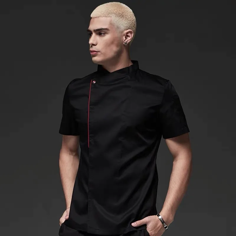 남성용 전문 요리사 유니폼 요리 자켓 음식 서비스 레스토랑 주방 쿡 코트 베이커 작업복 카페 웨이터 셔츠