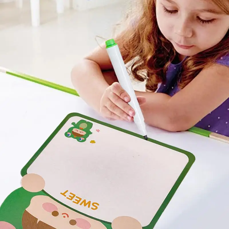 Kinder zeichnen Schreib brett lösch bare Schreib block doppelseitige Schreib block mit Whiteboard Stift Vorschule Spielzeug für Jungen und Mädchen