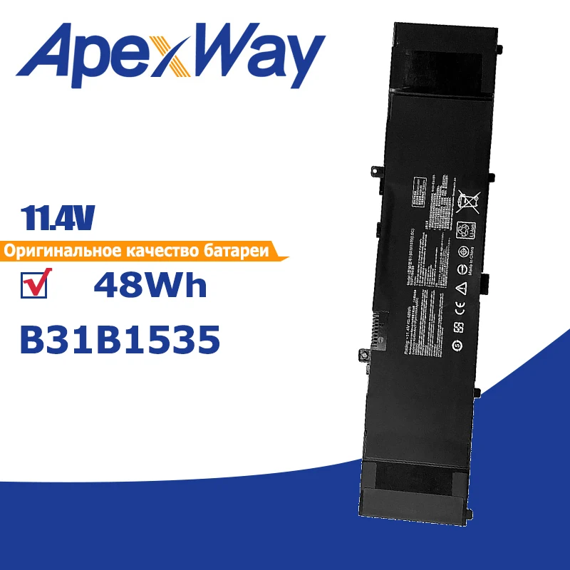 Apexway B31N1535 Laptop Battery For ASUS ZenBook UX310 UX310UA UX310UQ UX410 UX410U UX410UA UX410UQ U4000U U400UQ RX310U 48WH