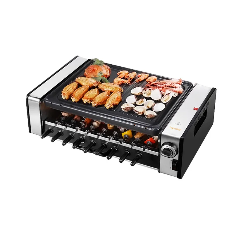 

Household, Electric Baking Pan, Double Layer, Automatic Rotating, Korean Style, Frying Pan