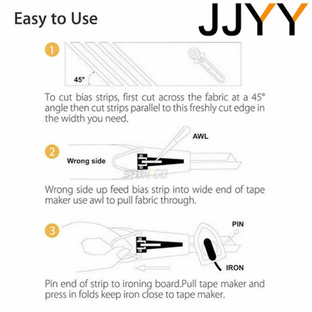 JJYY 6mm/12mm/18mm/25mm tkanina taśma diagonalna narzędzie do robienia bias wiążąca akcesoria do szycia