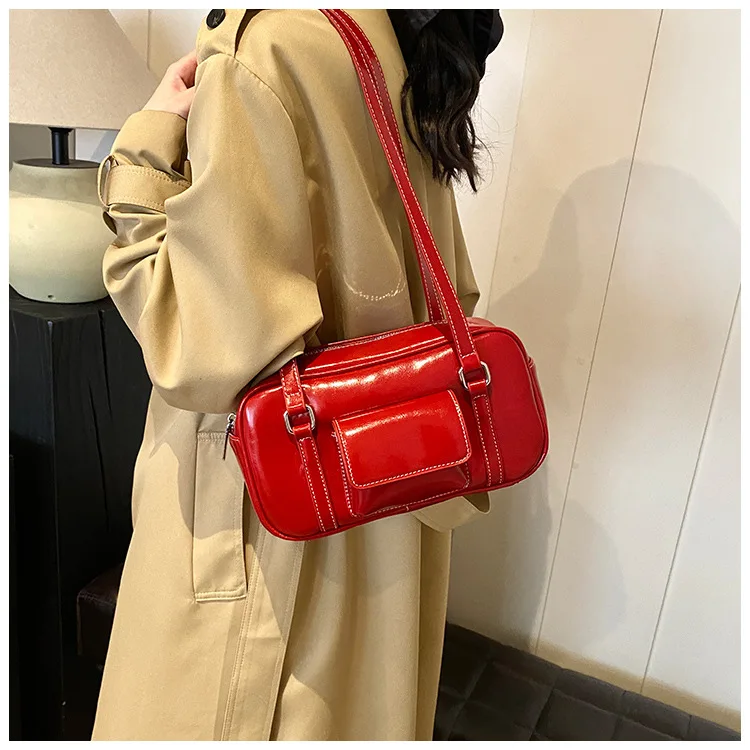 2025년 신상 여성용 언더암 백, 천연 가죽 멀티웨이 숄더 크로스바디 토트, 빈티지 시크 대용량 핸드백