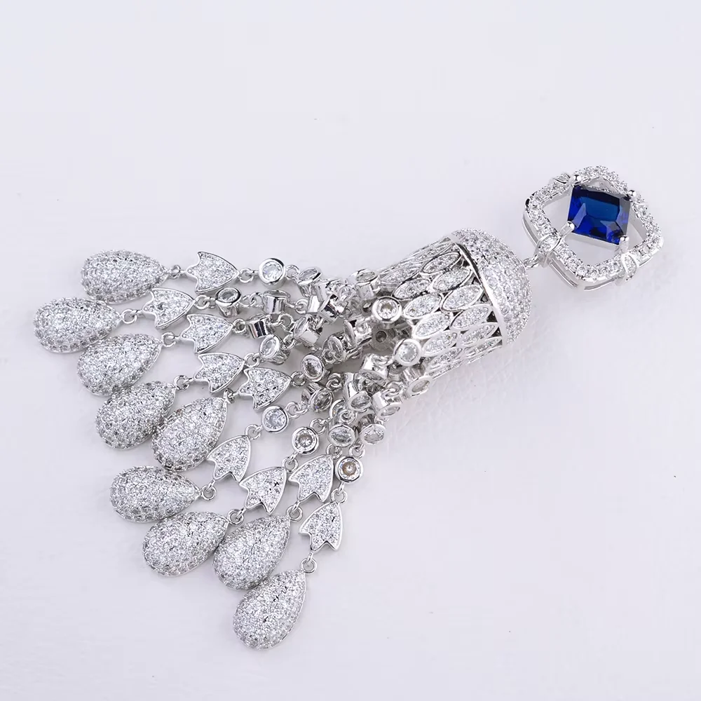 Big Golden plated Paved CZ Cubic Zirconia Necklace Pendant Clasp Jewelry Connector DIY Fine Jewellery Making