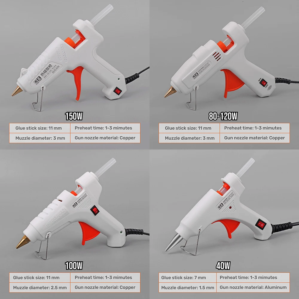 Pistola de pegamento de fusión en caliente, Mini pistola de calor de Base opcional, palo Adhesivo de silicona, pistola de pegamento Industrial, herramientas de calor de reparación eléctrica