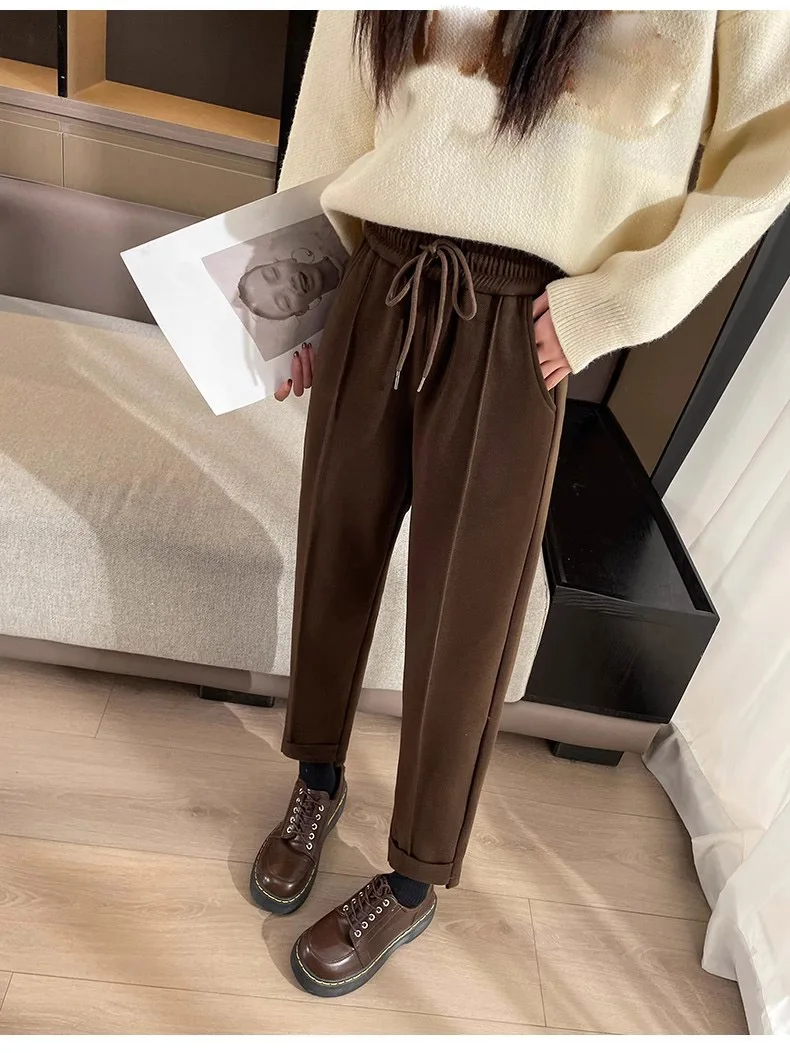 

Women's Clothing Straight high waist thickened loose slimming trousers Autumn Winter New NO.7