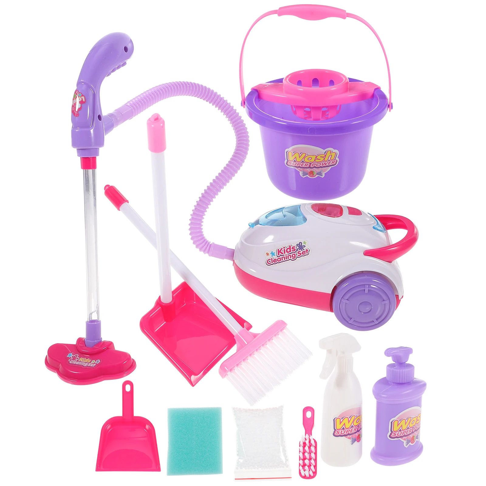 

11pcs 11-Piece Red Simulation Vacuum Cleaner Toy Set Kids Cleaning Tools Pretend Play Housework Toys Safe Gifts