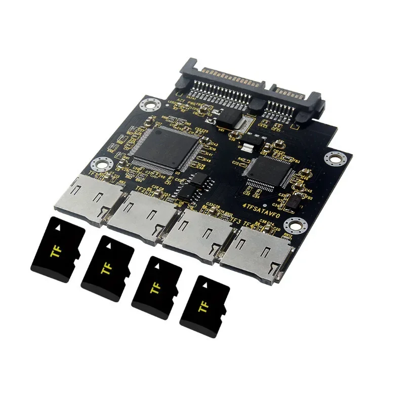 Micro SD To SATA 2.5 Inch 4 TF To SATA DIY SSD Solid State Drive Box Hard Disk Box Adapter Expansion Riser Card JM20330 Chip