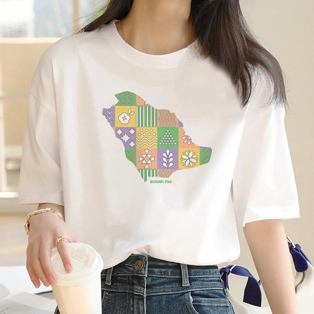 Saudi National Day t-shirts women manga Tee girl designer clothes