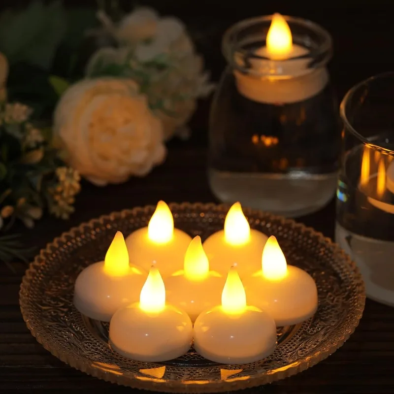 6/12/24Pc Flameless LED Candle Lights Creative Wishing Led Tea Lamp bathroom Halloween Wedding Christmas Decoration Candle Light