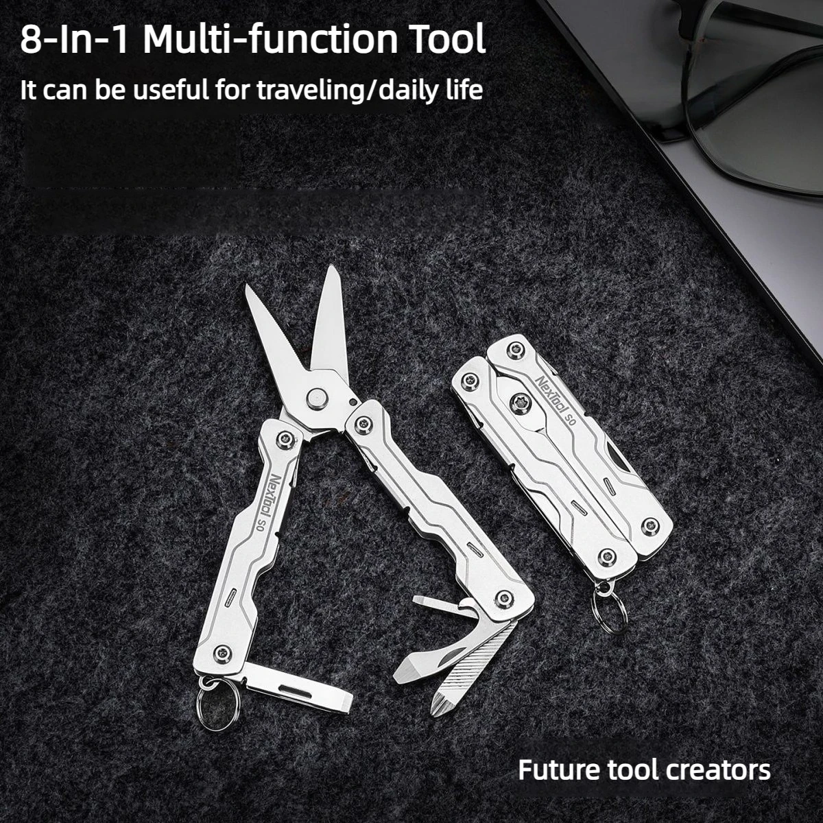 Nextool Mini Sailor So Scissors 12-In-1 Multi Tool Pocket Knife Tweezers Folding Tools Wire Cutters EDC Card Pin Screwdrivers