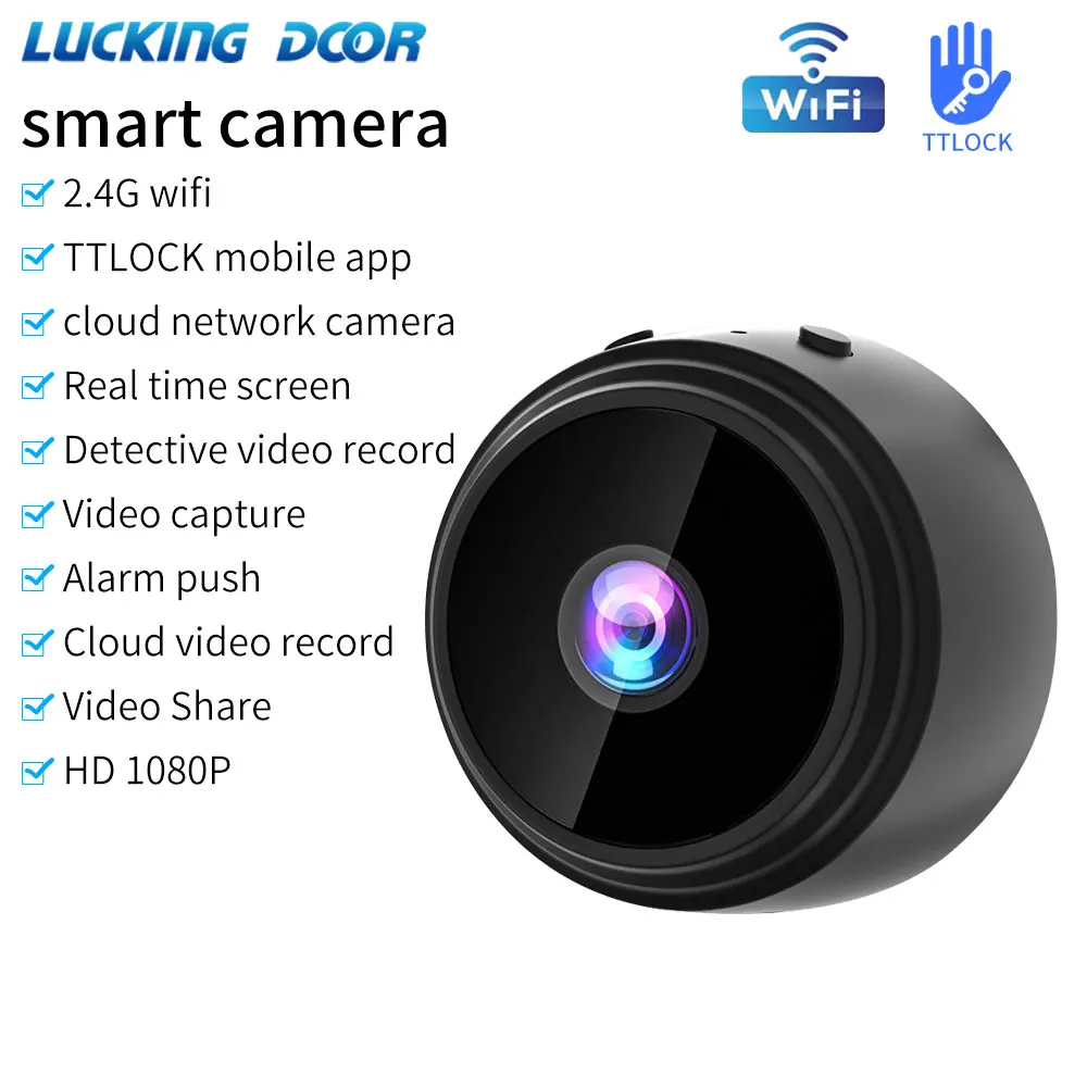 TTLOCK Wifi Nework Camera Wireless Webcam IP Security Camcorder Night Vision Mobile HD 1080P Video Surveillance Camra Smart Home