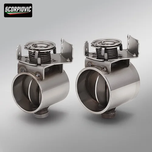 Imagen 2 del producto Sistema de tubo de escape para coche/motocicleta, locomotora, válvula de acero inoxidable insonorizada, interruptor electrónico, control de botón 51MM 60MM