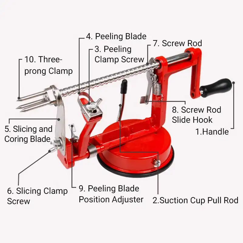 

Apple Peeler 3 In 1 Hand-cranked Stainless Steel Fruit Peeler Slicing Machine Peeled Tool Kitchen Apple Slicer Corer Cutter 2024