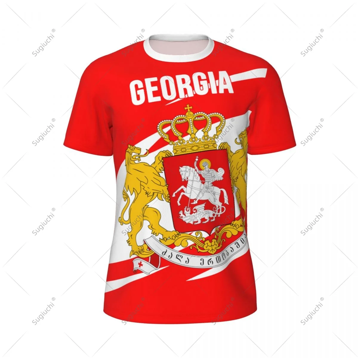 Georgia Flag Men Sports T-shirt Women Tees jersey for Soccer Football Running Bike Tennis Fitness Fans