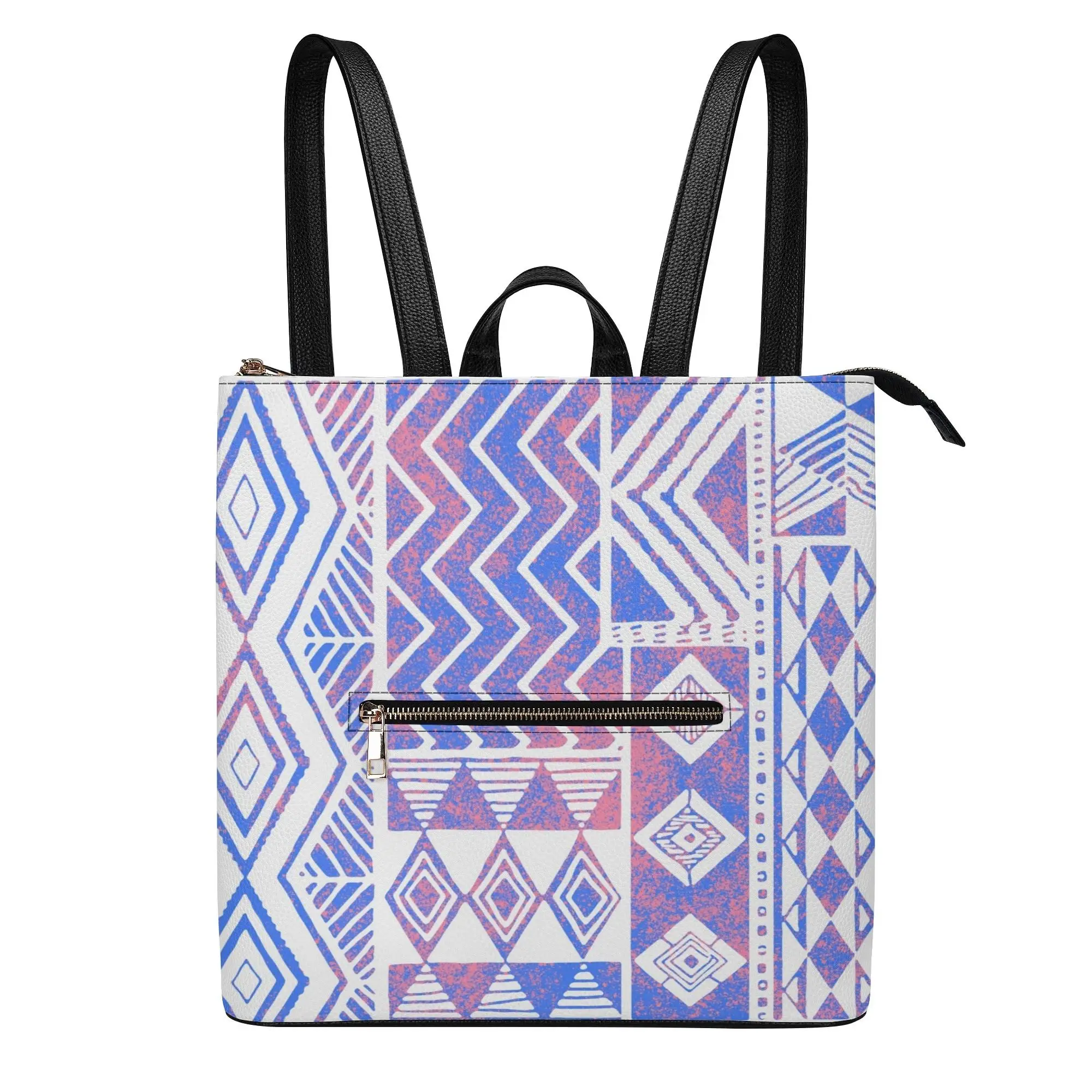 

Classic Custom Small Backpack Leather Travel Bag Polynesian Art Print Retro Women'S Backpack Trendy Leather Bag Casual Schoolbag