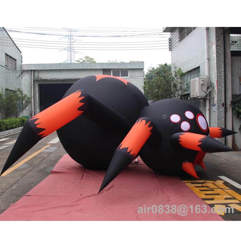 Giant Inflatable Spider Halloween Yard Decoration Black Inflatable Spider Indoor Outdoor Building Art Halloween Decoration