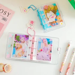 3Inch Portable Photo Card Album Transparent Cartoon Photocard Binder Mini  Postcard Collection Storage Cute Hand Account Book