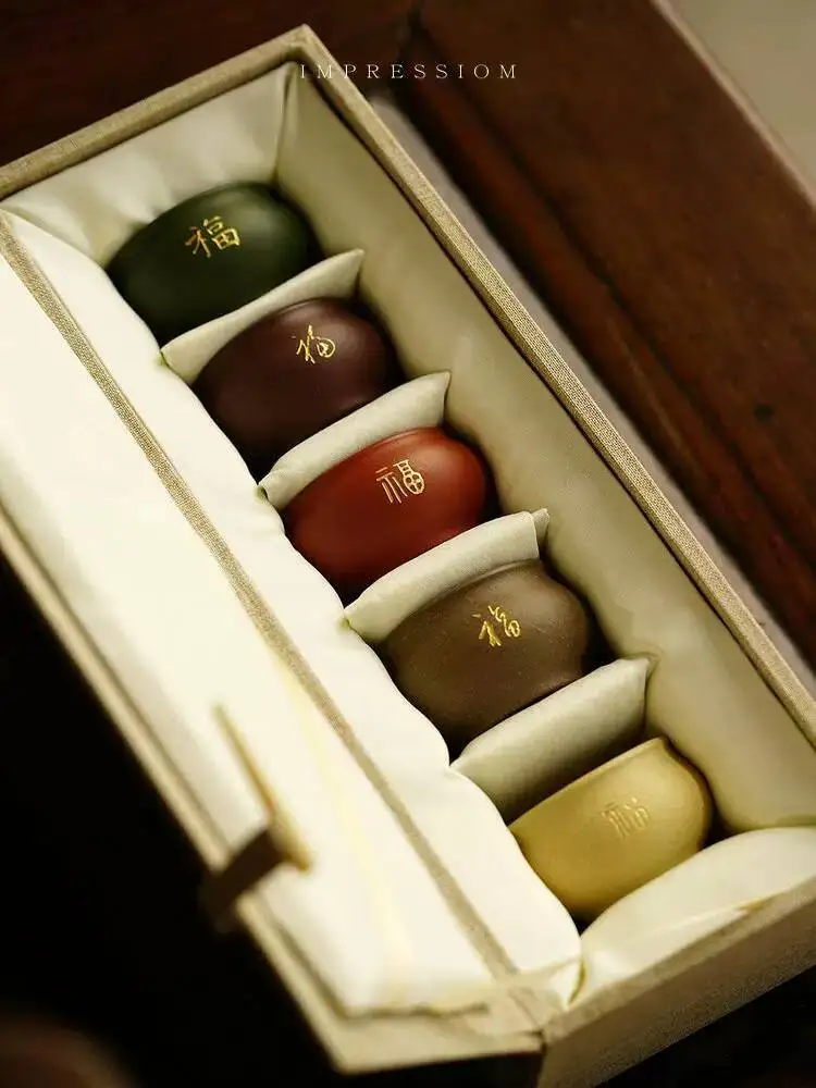 Sand Pot Impression Yixing Zisha Fuduo Shunyi Master Cup Gift Box Set 60Cc Premium Souvenir