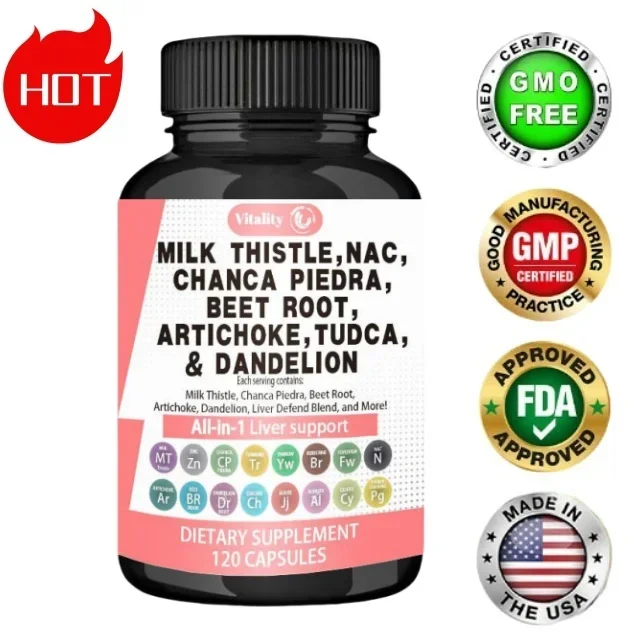 Milk Thistle Capsule - Helps Purify & Detoxify The Liver, Lower Blood Lipids, Maintain Healthy Liver Function Natural Dandelion