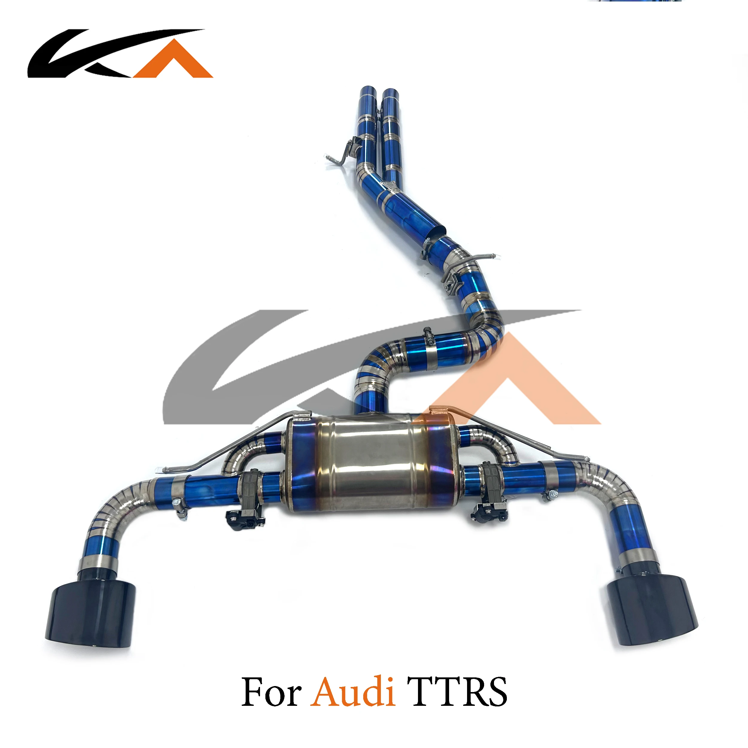KA Tuning exhaust system titanium alloy catback for Audi TTRS 8S 2.5T performance parts muffler valve with black tips