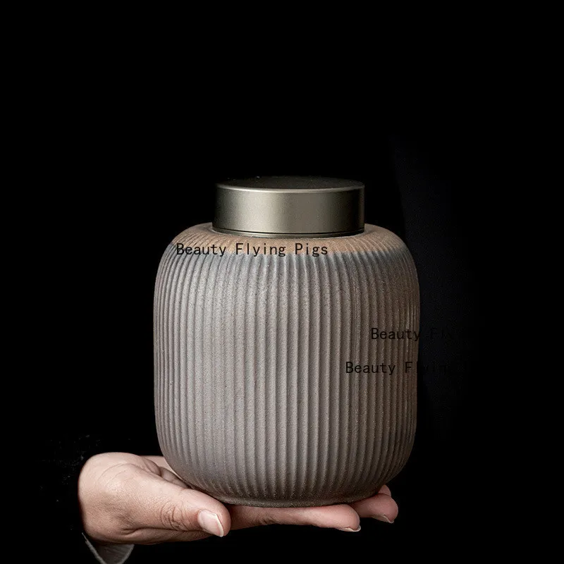 Urna de cerámica de estilo japonés para cenizas, urna funeraria para gatos y perros, suministros para el hogar para mascotas, urna de cremación humana, caja de ataúd