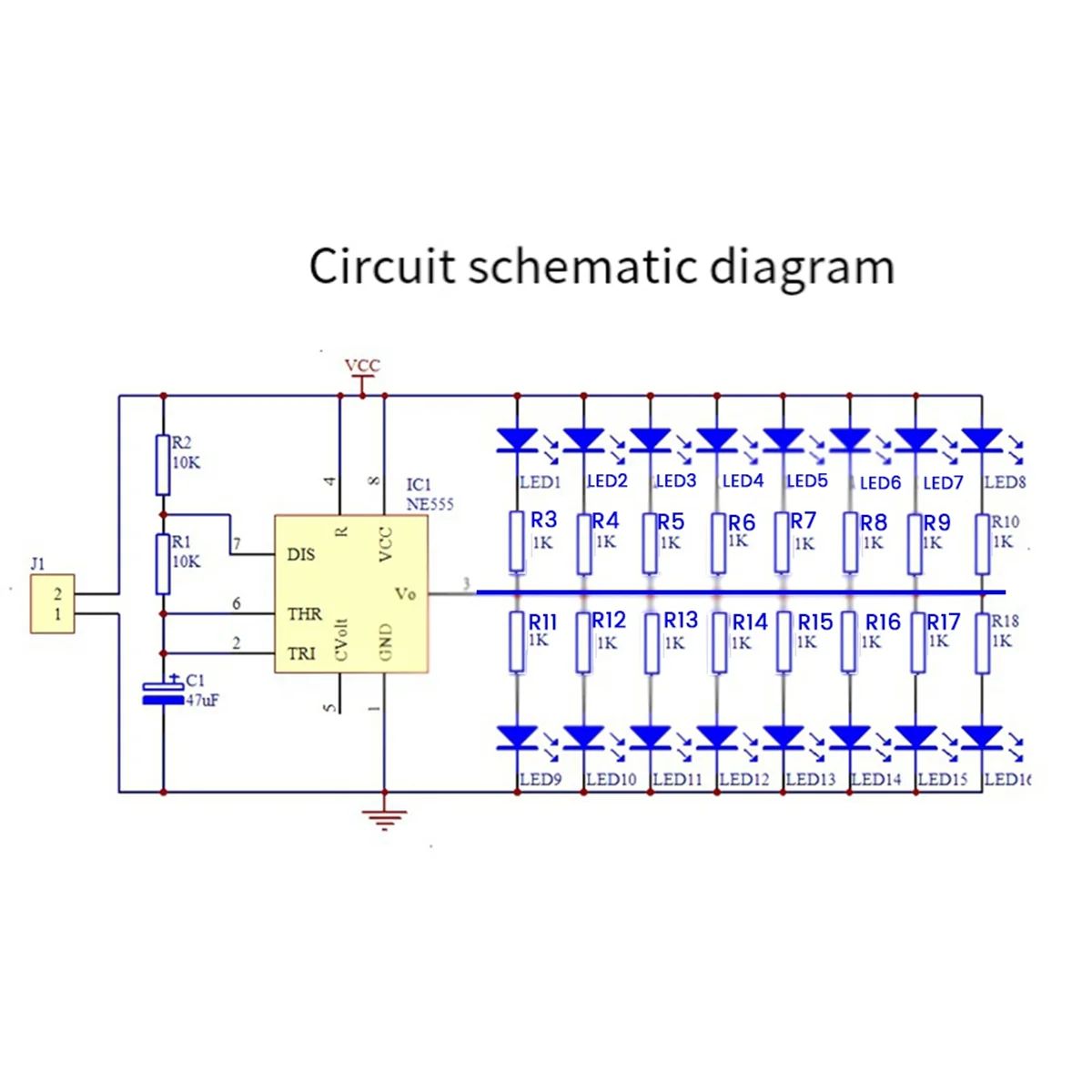 Red Board Christmas Tree NE555 Flashing Lights Hanging Circuit Fun DIY Electronic Production Kit Portable Module, Kit A