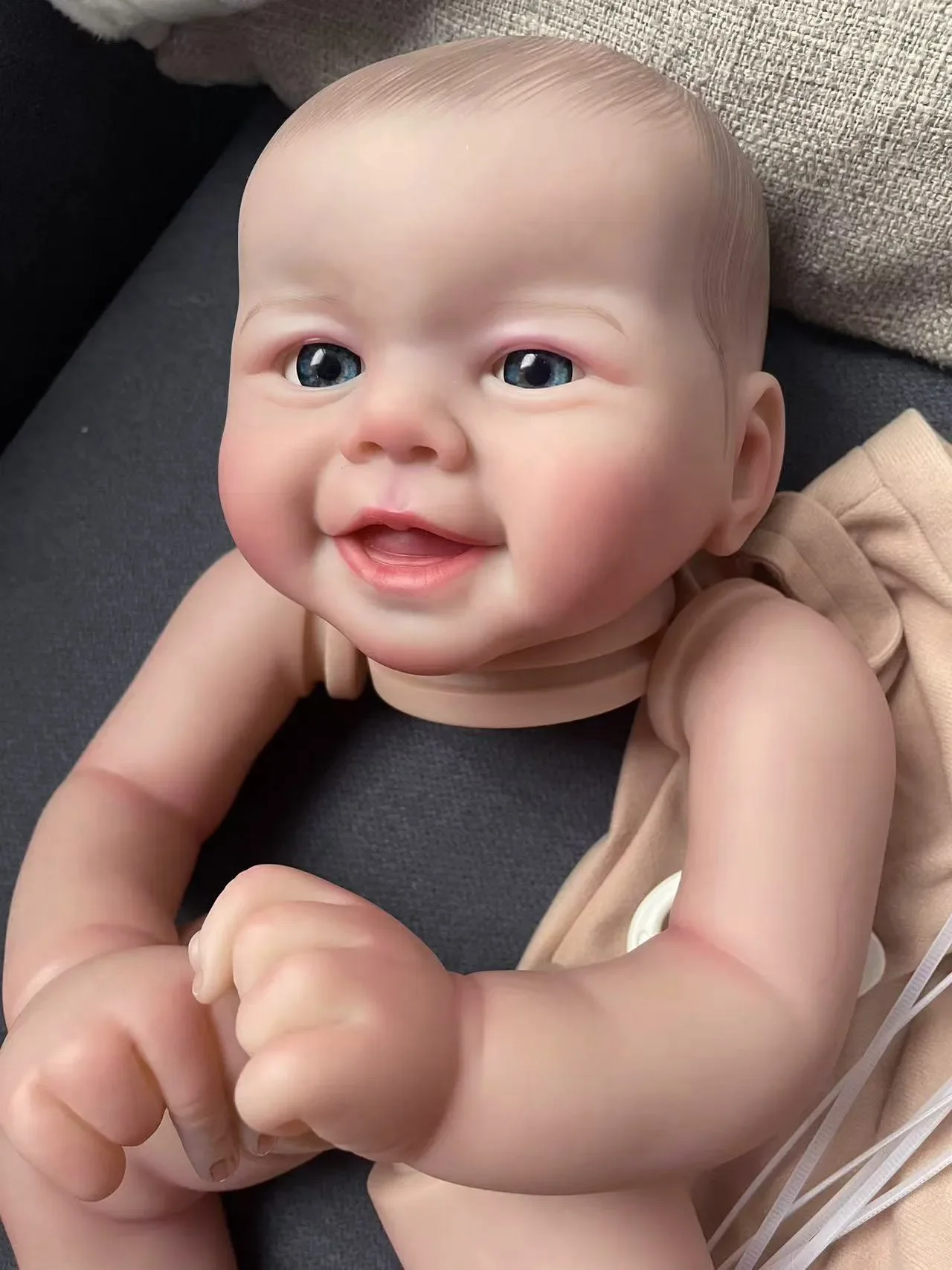 Emmy Reborn Doll Kit 19inch Soft Lifelike 3D Skin Multiple Layers Painting Doll Parts Visible Veins With Hand Draw Hair