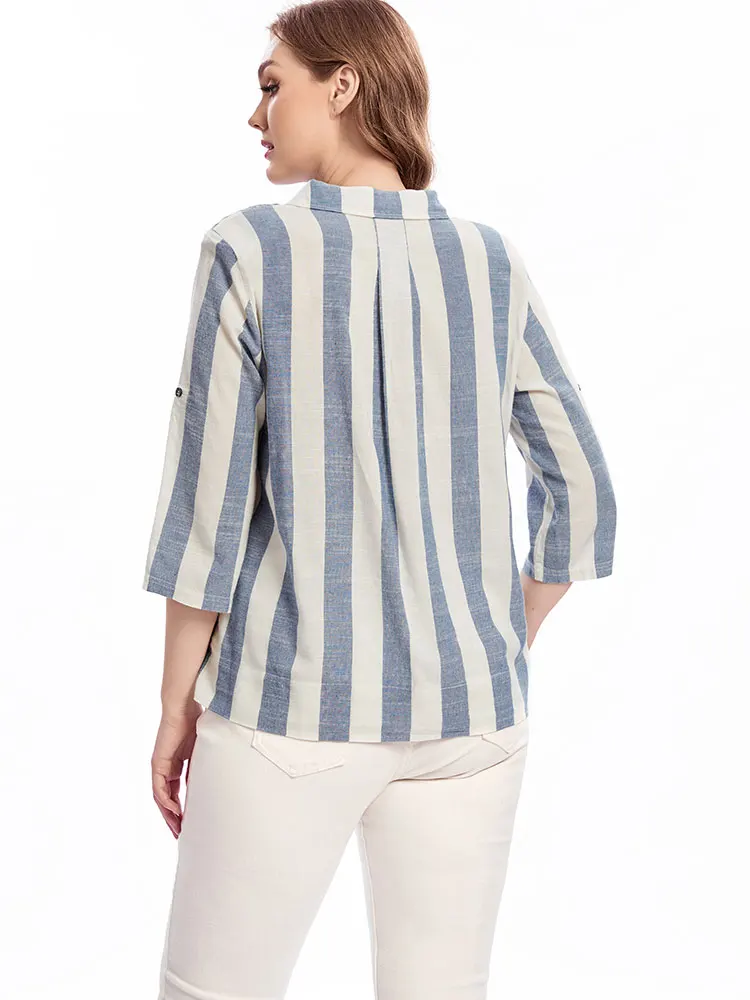 Womens plus size woven lapel shirt belongs to the category of womens clothing