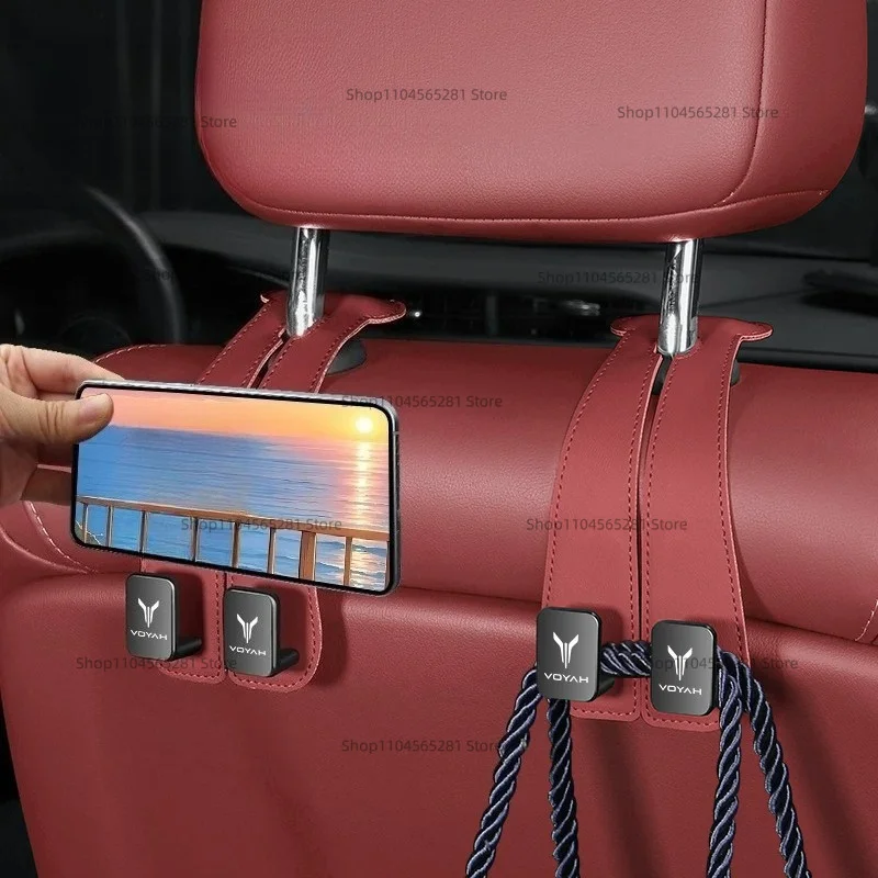 For VOYAH FREE ZHIYIN LIGHT DREAM Leather+Metal Car Mounted Hook Seat Back Multi Functional Car Interior Modified Accessories