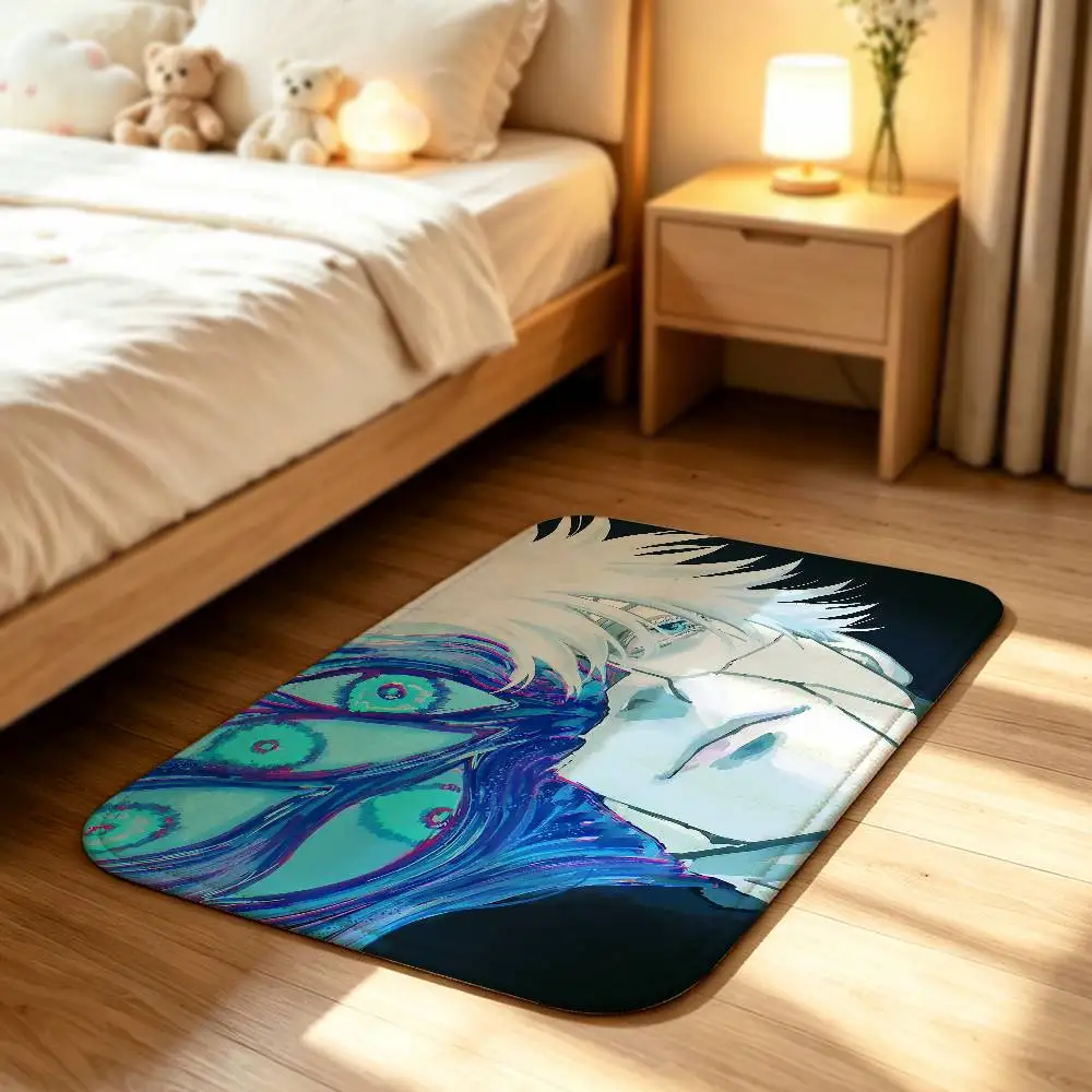 Jujutsu-K S-Satoru G-Gojo Short Plush Rug Carpet mat Machine Washable Soft Comfortable Anti‑Slip Floor Mat Home Decor