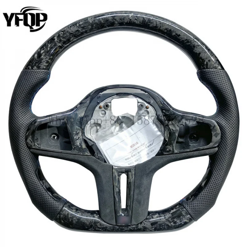 

For BMW G38 G22 G20 Compatible Car Accessory Premium Forged Black Leather Carbon Fiber Steering Wheel