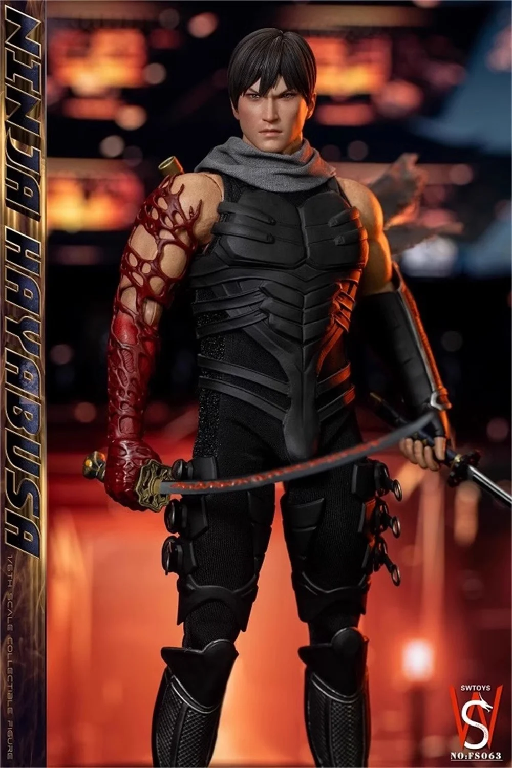 SWTOYS FS063 아시아 잘 생긴 남자 미스터리 닌자 2 헤드 풀 세트 이동식 액션 피규어 팬들을위한 선물 1/6 수집