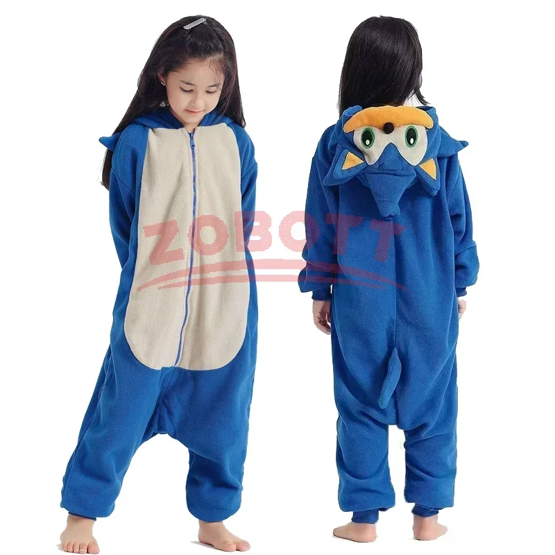 Pijama de Felpa de Anime, Pijama de Franela de Invierno para Adultos y Niños, Ropa de Dormir Cálida, Bata de Cosplay, Pijama Enterizo
