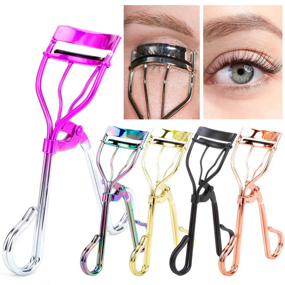 Wimpern Curler mit Lash Heben Silikon Pads Edelstahl Profi Wimpern Clip Gebogen Curling Pinzette Wimpern Zubehör