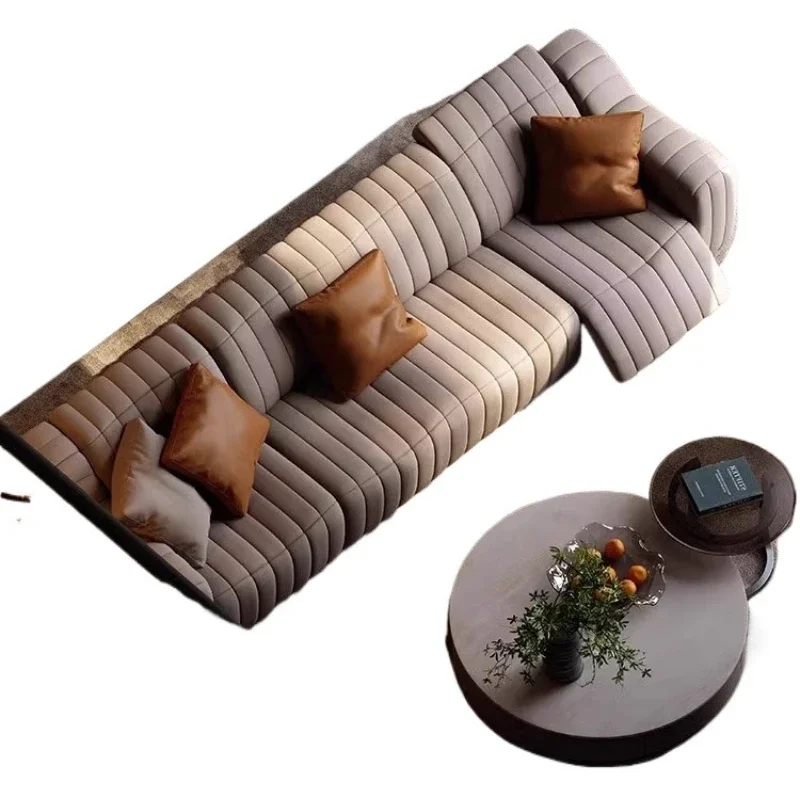 Leather sofa electric multi-functional top layer cowhide Italian light luxury living room size 2025 new model