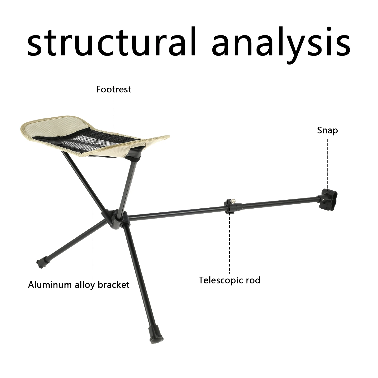 Outdoor Portable Folding Chair Footrest Retractable Footrest Camping Chair Outdoor Hammock Chair Foot Rest for Camping Fishing