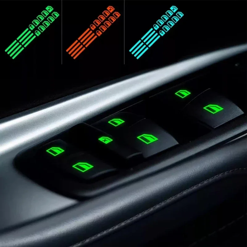 Interior function buttons, luminous stickers, switch buttons, wear-resistant luminous stickers, window lifting switch stickers